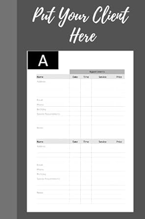 put your client here client data organizer log book with a z alphabetical tabs personal client record book