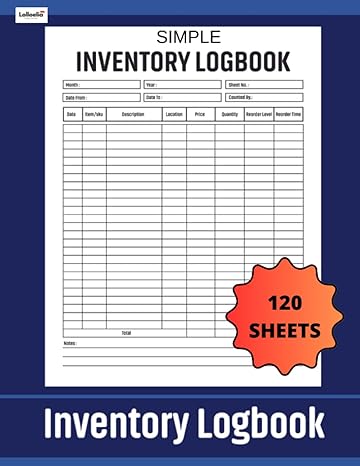 simple inventory logbook 120 sheets daily inventory log book for small business 6 home 8 5 x 11 inch 1st