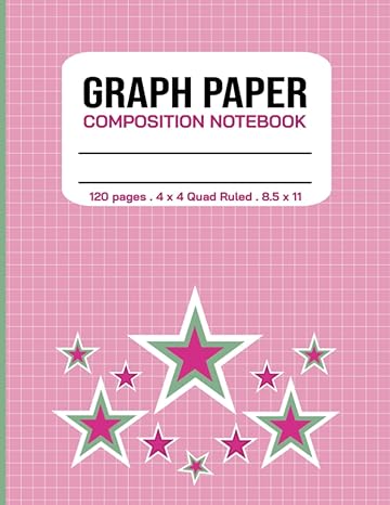 graph paper composition notebook pink cream and green multi star design i grid paper notebook for math and