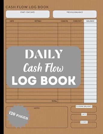log book large daily cash flow log book for business and personal use financial journal 1st edition pawel p d