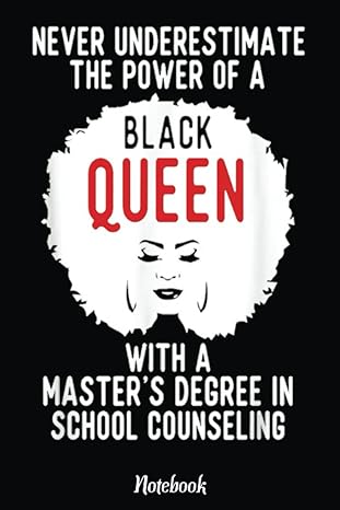 black queen power school counseling masters graduation notebook cute and funny test day graduation day