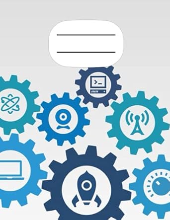 icon gears computer technologies technical graph paper notebook journal with 120 grid paper pages 8 5 x11 4x4