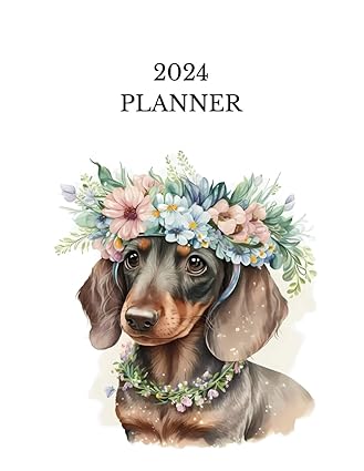 2024 dachshund planner 12 month calendar monthly household budget tracker to do list trackers and goals