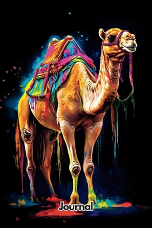 oil painted abstract camel journal wide ruled for back to school office work safari animal gift for african