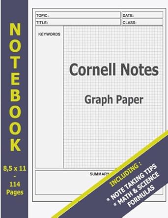 cornell notes graph paper notebook cornell method notebook cornell notes notebook note taking system method