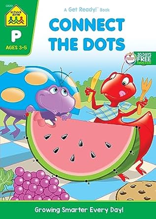 school zone connect the dots workbook 32 pages ages 3 to 5 preschool kindergarten dot to dots counting number
