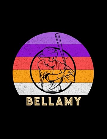 bellamy name gift personalized baseball lined notebook daily journal for sport lovers 21 59 x 27 94 cm 8 5 x