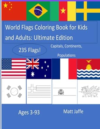 world flags coloring book for kids and adults ultimate edition educational fun learn all countries