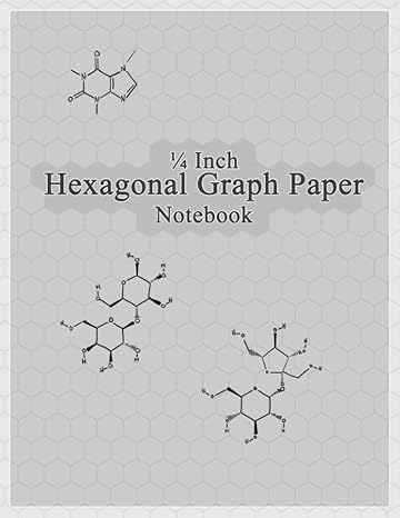 hexagonal graph paper notebook horizontally aligned 1/4 inch hexagons for structural and skeletal formulas of