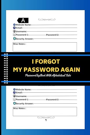 gifts for man who has everything i forgot my password logbook keep all internet account login details a