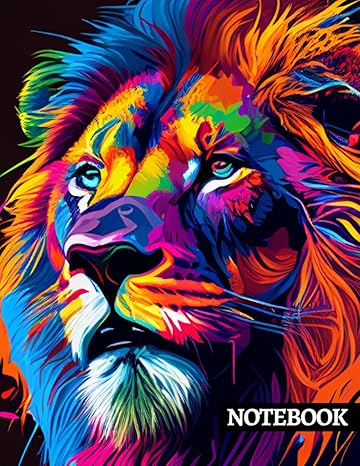 abstract lion composition notebook college ruled gift for people who love cats wildlife animal lovers for