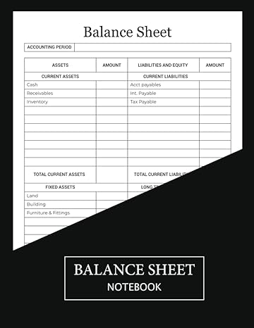 balance sheet notebook accounting ledger balance sheet book for small business and bookkeeping 1st edition