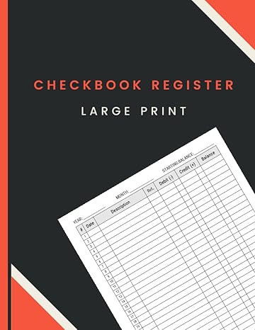 checkbook register 8 5 x 11 simple checking account ledger book for bookkeeping and small business check
