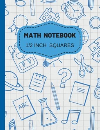 math notebook 1/2 inch squares graph paper composition notebook for kids and students grid paper for math and