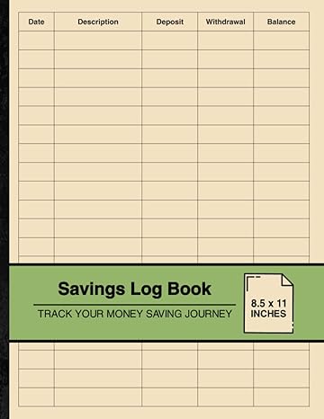 savings log book simple ledger for your savings account track your money saving journey large 1st edition t p