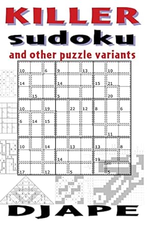 killer sudoku and other puzzle variants 1st edition dj ape 1438292007, 978-1438292007