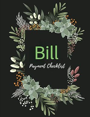 bill payment checklist finance planner or budget planning monthly bill planner and organizer bill payment and