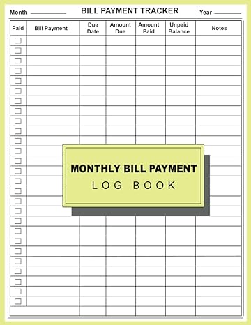 monthly bill payment log book monthly bill payment tracker book to track your personal expenses log book for