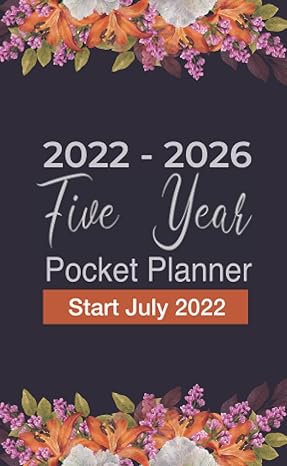 2022 2026 five year pocket planner start july 2022 54 month small planner with holidays and moon phase for