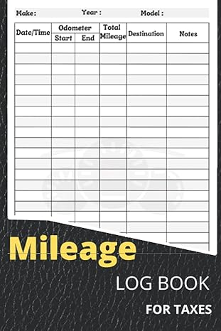 mileage log book mileage log book for car / mileage log book for taxes / vehicle mileage log book / auto