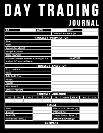 day trading journal notebook for forex crypto commodities stock market indexes and options 1st edition mcebo
