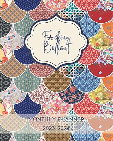 monthly planner 2023 2024 japanese pattern cover 2 year monthly planner for more productivity and goals 8 x