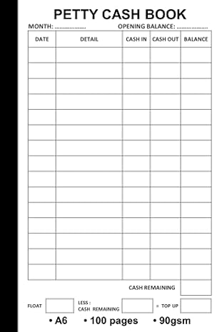petty cash book a6 small petty cash log book a6 50 sheets 90gsm pocket size petty cash books simple petty