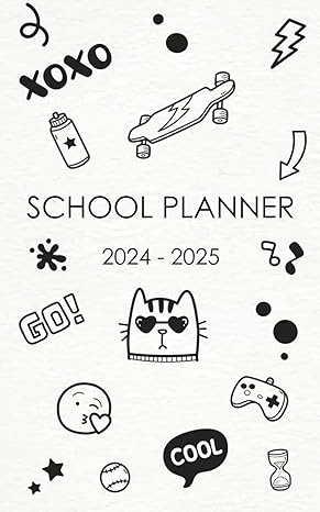 school planner 2024 2025 school diary day to page for middle elementary and high school student from