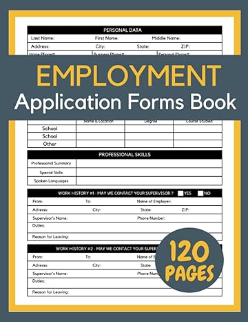employment application forms book 60 forms two sided application for employment forms book for small and