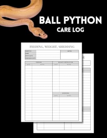 ball python care log a simple log book to record important details for your snake track feedings