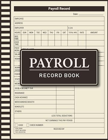 payroll record book financial record keeping notebook for business employee payroll log book employee payroll