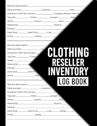 clothing reseller inventory log book 1st edition hagos b0cjl3ghzr