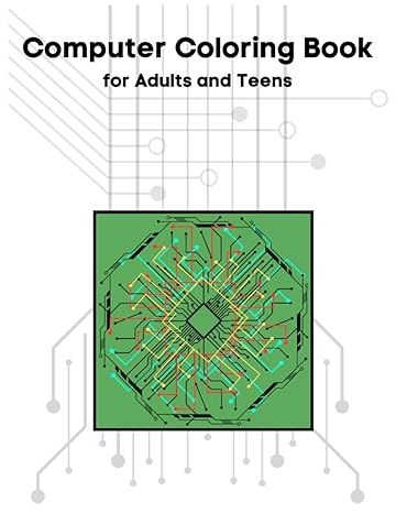 computer coloring book for adults and teens 25 components in minimalist line for coloring volume 1 mixed