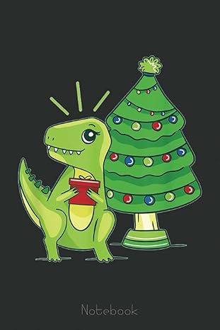 tak cute christmas tyrannosaurus gift notebook cute trendy dinosaur wide ruled paper notebook journal pretty