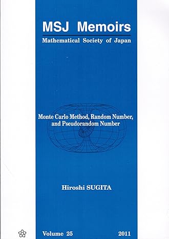 monte carlo method random number and pseudorandom number 1st edition hiroshi sugita 4931469655, 978-4931469655