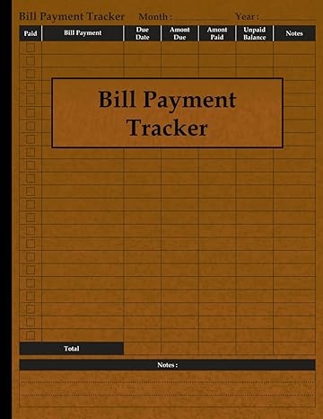 bill payment tracker monthly bill payment tracker book to track your personal expenses budget finance planner