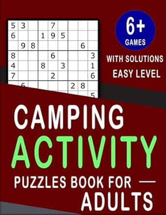 camping activity book for adults with solutions awesome games for beginner adults easy level 1st edition