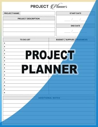 project planner project management organizer with checklist budget sketch area meeting notes undated business