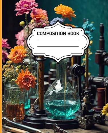 composition notebook vintage aesthetic science lab tools illustration writing journal for school college work