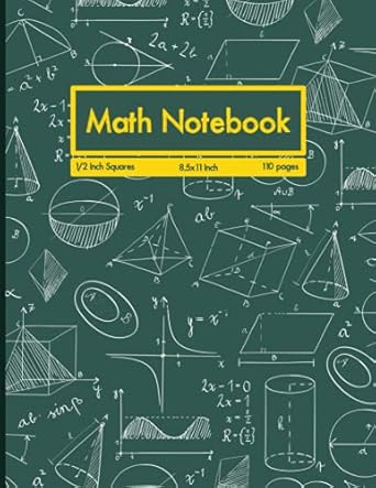 math notebook 1/2 inch squares lined graph paper composition notebook for math and science 112 pages 8 5 x 11
