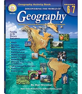 mark twain geography workbook for grades 6 7 western hemisphere geography activity book 6th grade and 7th