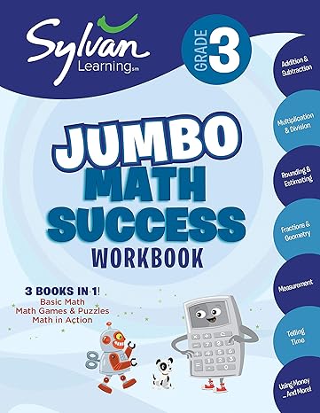 3rd grade jumbo math success workbook 3 books in 1 basic math math games and puzzles math in action