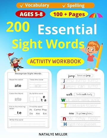 200 essential sight words activity workbook learn trace and practice the 200 most common high frequency words