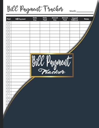 bill payment tracker monthly bill checklist to track your expenses log book for budgeting financial size 8 5