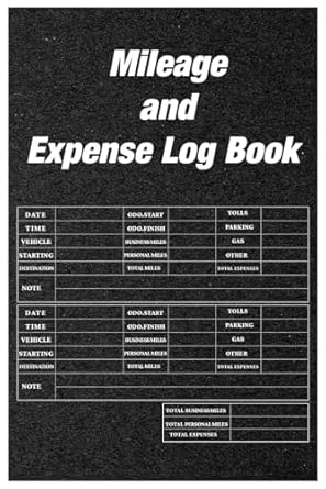 mileage and expense log book vehicle log book with odometer tracking business and personal miles and expenses