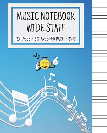 music notebook wide staff music writing notebook for kids blank sheet music notebook wide staff blank