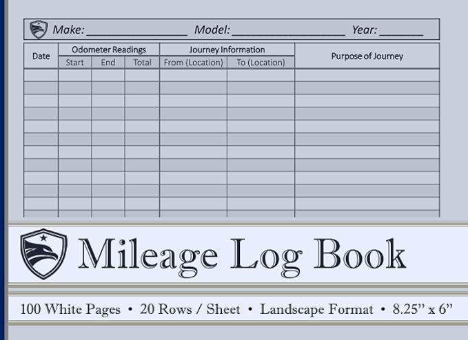 vehicle mileage log book simple to use journal to keep track of the daily miles and destinations ideal