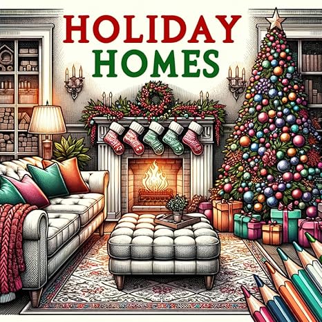 holiday homes adult coloring book festive cozy houses for yuletide and winter holidays 1st edition enchanted