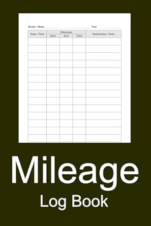 mileage log book car driving distance tracker for business or personal taxes vehicle expenses odometer