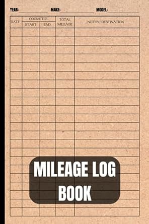 mileage log book automotive mileage journal for tracking daily odometer miles driven in automobile truck or